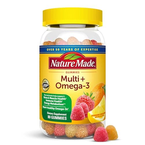 80-Count Nature Made Multivitamin + Omega-3 Multivitamin Gummies (Strawberry/Orange/Lemon) $5.99 w/ S&S + Free Shipping w/ Prime or on $35+