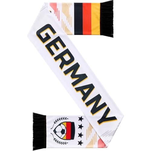Eurzom 1 Pcs Germany Soccer Fan Scarf 59" x 6.7" Soccer Fans Souvenir German National Team Scarf Double Sided Print Sports Patriotic Shawl Match Gift for Man