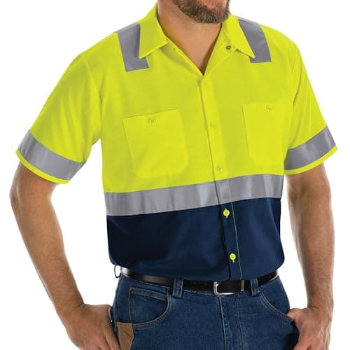 Red Kap Men's Hi-Visibility Sh...orescent Yellow/Navy, 3X-Large