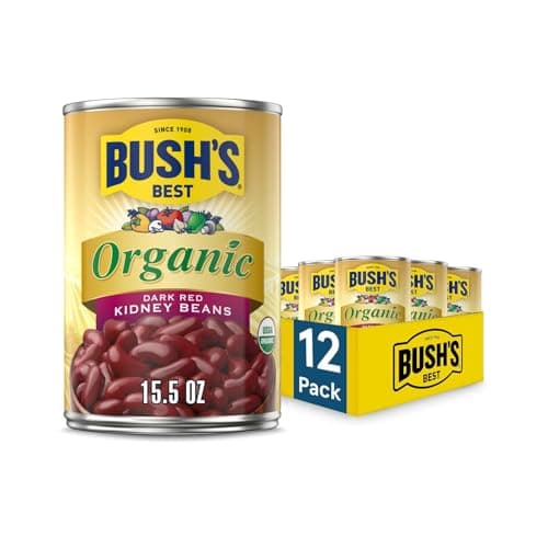 12-Pack 15-Oz Bush's Best Organic Dark Red Kidney Bean Cans $11.36 w/ S&S + Free Shipping w/ Prime or on orders over $35