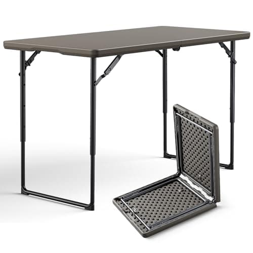 FurniEdge Folding Table 4FT He... Picnic, Camping, Party, Khaki