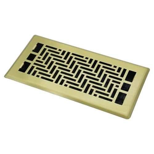 Floor Register Vents 4X12 Inch Floor Air Vent Heavy Duty Walkable Steel Floor Register Brushed Gold Color Decorative Floor Vent for Home