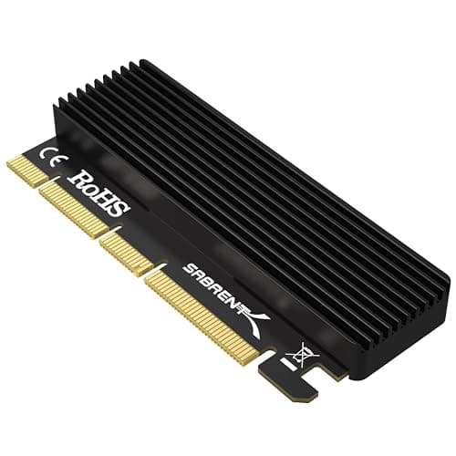 Sabrent NVMe M.2 SSD to PCIe Card w/ Aluminum Heat Sink $13.50