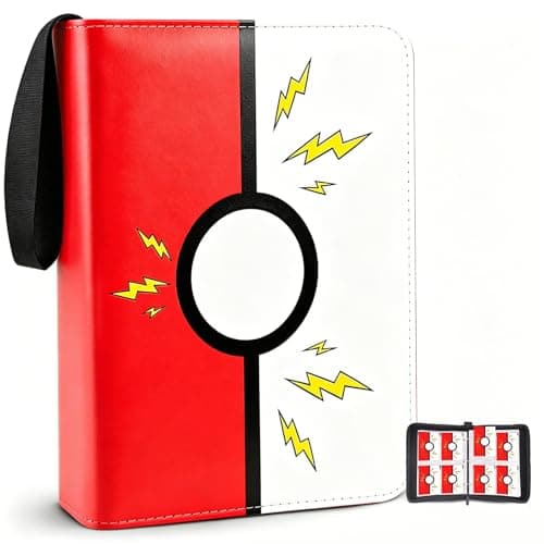 Trading Card Binder for Kids - 400 Cards Capacity Zipper Album with Portable Strap, Double Sided 8 Pocket Pages for MTG Yu-Gi-Oh Baseball Card Collection, Birthday Gifts