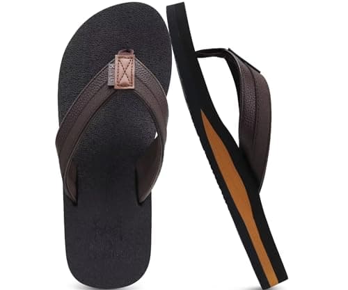 -35% OFF on a Best Seller Men’s Leather Flip Flops w/ Arch Support (KuaiLu)