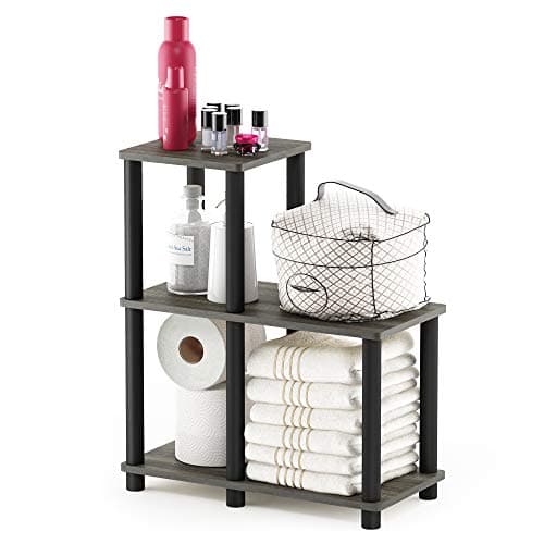 FURINNO Turn-N-Tube Accent Dec...e Shelf, French Oak Grey/Black