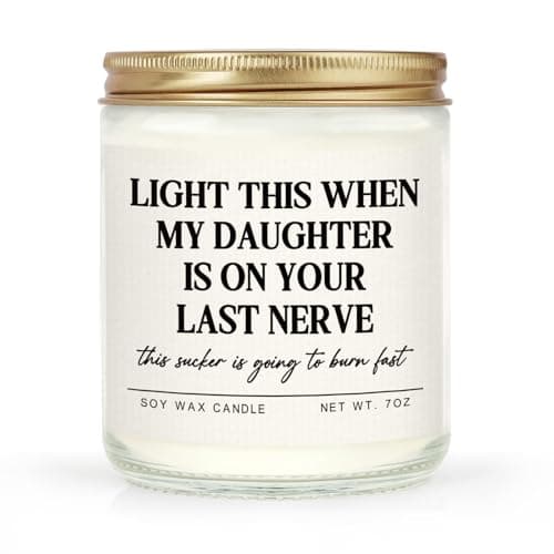 SteadStyle Funny Fathers Day Son in Law Gifts - Birthday Gifts for Son in Law from Mother, MIL, Father, Wedding Stocking Stuffers Anniversary Ideas for Future SIL Lavender Scented Soy Wax Candle 7oz