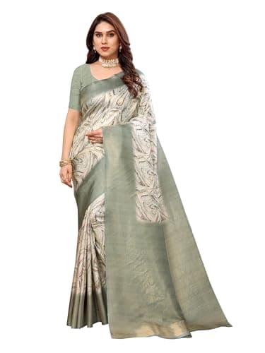Sidhidata Women's Kanjivaram Banarasi Softy Soft Silk Saree With Unstitched Blouse Piece (Softy)
