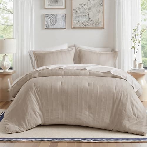 Madison Park Essentials Stripe...d Reverse, Lightweight Neutral