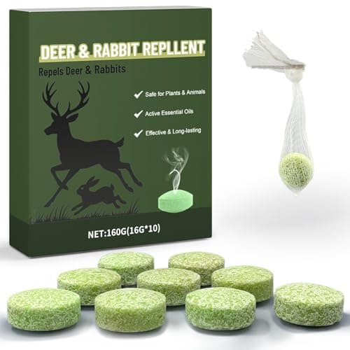 Ponal Deer Repellent 10 Balls, Rabbit Repellent Outdoor for Plants, Natural Deer Deterrent Keep Deer and Rabbit Out of Garden Yard, Powerful Deer Deterrent for Backyard Plant Tree Vegetable Flowers