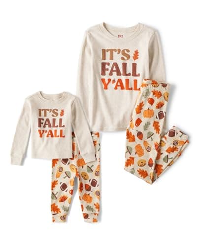 The Children's Place,Family Matching, Fall Harvest Pajama Sets, Cotton,H/T VANILLA,4T