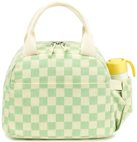 Bluboon Lunch Box for Women men Insulated Cute Corduroy Lunch bag, Reusable Cooler Bag for Work, Picnic, Travel