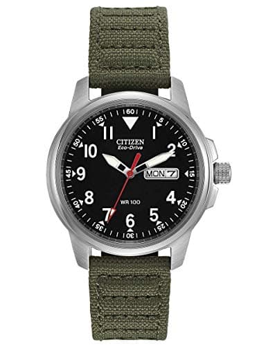 Citizen 37mm Men's Eco-Drive Weekender Garrison Field Watch w/ Olive Nylon Strap $135 or less + Free S&H