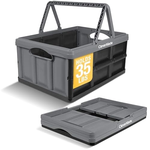 CleverMade Collapsible Shoppin...r Trunk Organizer - Stone Gray