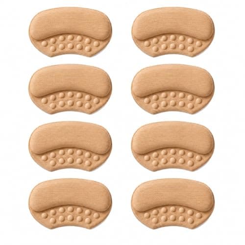 Heel Grips for Shoes that are Too Big 8 Pairs Heel Pads Liners Cushions Inserts for Loose Shoes, 0.24" Thick Suede Non-Slip Heel Grips, Strong Adhesive Prevents Blisters & Heel Slipping for Women Men