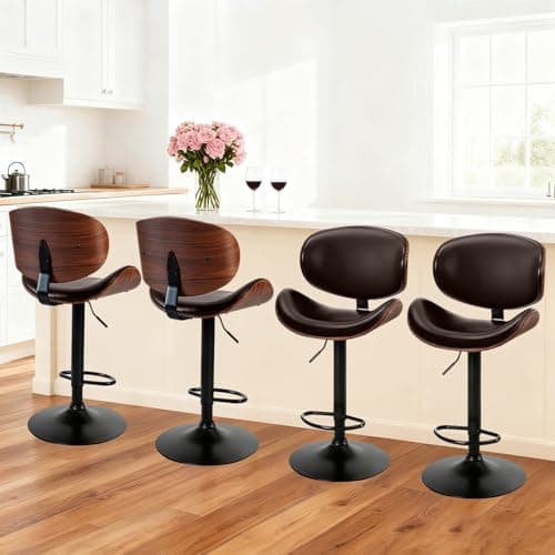 DUMOS Swivel Bar Stools Set of...ar, Home Kitchen Island, Brown