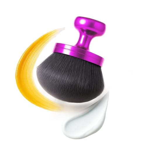 OriginButy Kabuki Self Tanner Brush – Round Dome Blending Brush for Face & Body, Palm-Grip Applicator for Smooth, Streak-Free Tan | Soft Synthetic Bristles, Washable & Reusable (Purple)