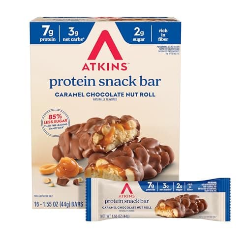 [SnS, AC] $18.84* | 2 × 16-Pk 1.55-Oz Atkins Snack Bar (Caramel Chocolate Nut Roll) ($9.42 each) at Amazon (58.9￠ each)
