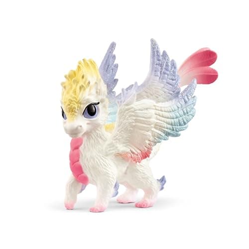 schleich Bayala - 4" Rainbow Baby Dragon - Cute Dragon Toys for Girls and Boys - Monster Toys for Kids Ages 5+ | 70825