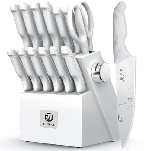 imarku Japanese Stainless Steel Knife Block Set (14-Piece) $39.97