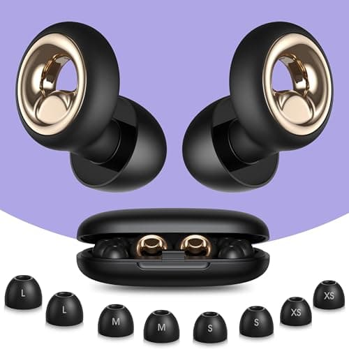 Vosaf 50dB Ear Plugs for Sleeping Noise Cancelling, Reusable Earplugs for Noise Reduction with 8 Ear Tips, Silicone Hearing Protection Ear Plugs for Work, Travel (Carbon)