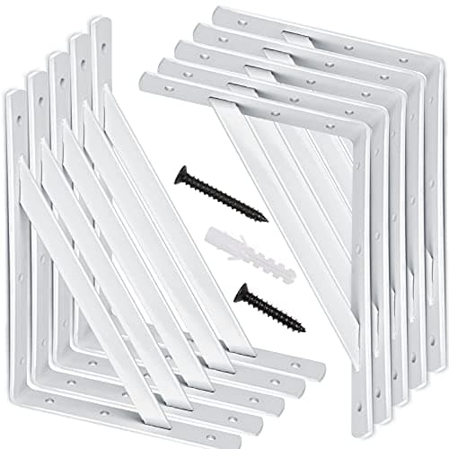 CONNOO Heavy Duty 10 Pack Shel...s for Shelves White with Screw