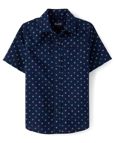 The Children's Place,Boys,Short Sleeve Button Down Shirt,Tidal,Medium