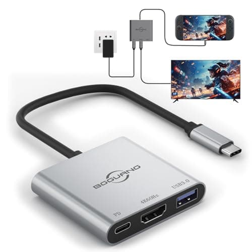 Switch 2 Dock 4K@60Hz TV Adapter Portable TV Docking usbc to hdmi Station for Switch 1/2 /OLED/Steam Deck/3 in 1 100W PD / USB3.0 / HDMI2.0 Type c Hub (Compatible with Switch2 v22.1.0)