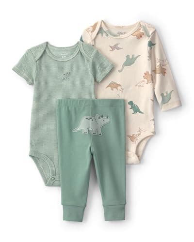 Carter's Boy 3-Piece Pant Set, Green/Ivory, 6M