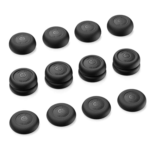 NEWDERY Thumb Grips for PS4/PS5 Controller, 3 Height Options (Low/Mid/High) for Precision & Control, Anti-Slip Silicone Joystick Caps for PlayStation 5/4 Controller, Switch 2 Pro Controller, 12-Pack