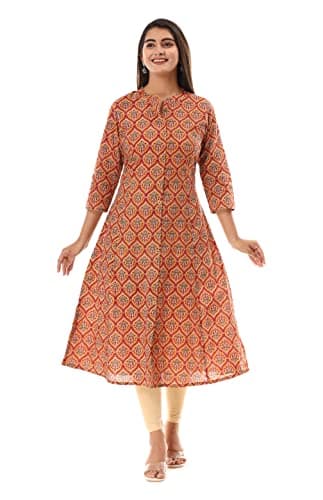 Vi VIHAAN IMPEX Cotton Kurtis for Women Indian Style |Indian Kurta | Casual Wear Cotton Kurta Multicolor