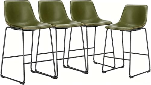 DUMOS Bar Stools Set of 4, 26 ...ing Pub Table, Home Bar, Green