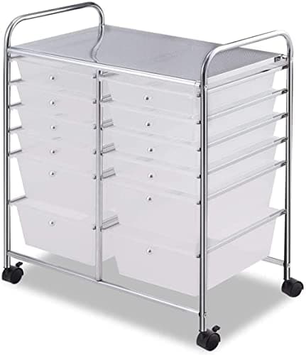 FANTASK 12-Drawer Rolling Stor...ce, Home, Beauty Salon (Clear)