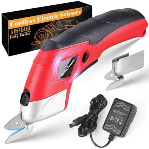 4V AMZBUY Cordless Rechargeable Electric Scissors w/ 2 Blades $14