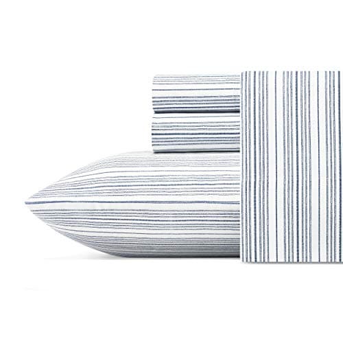 Nautica - Twin XL Size Sheet S...tted Sheet (Beaux Stripe Navy)