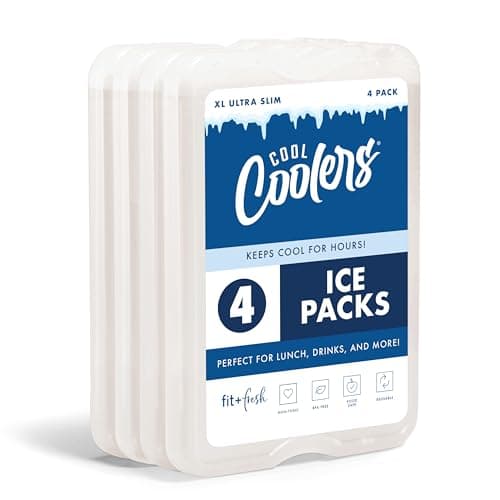Cool Coolers by Fit & Fresh XL...g Cooler Ice Packs, Ivory, 4Pk