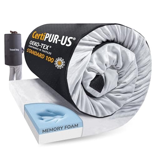 Memory Foam Camping Mattress 2...Travel Bag, 72"×24"×2.5", Grey