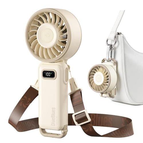 [Prime] Diveblues 100-Speed Rechargeable Foldable Handheld Turbo Fan (Vanilla Swirl or Harbor Blue) $10.40 + Free Shipping