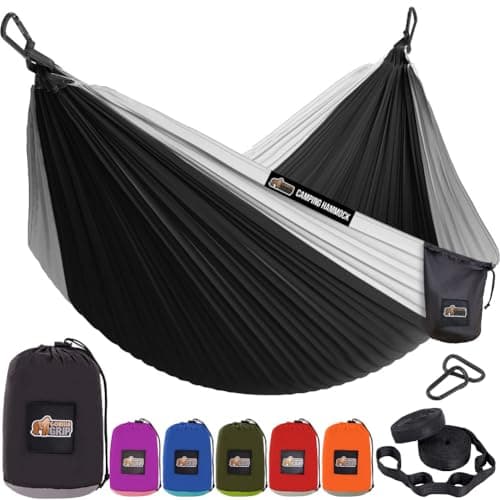 Gorilla Grip Single Camping Hammock w/ Tree Straps (Black) $14.99 + Free Shipping w/ Prime or on $35+