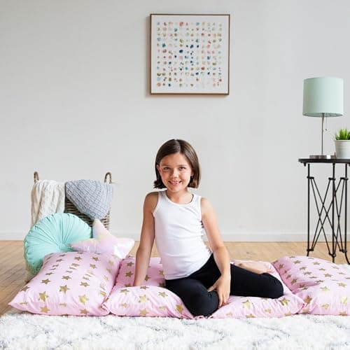 Wildkin Kids Pillowcase Lounge... & Girls - Pink and Gold Stars