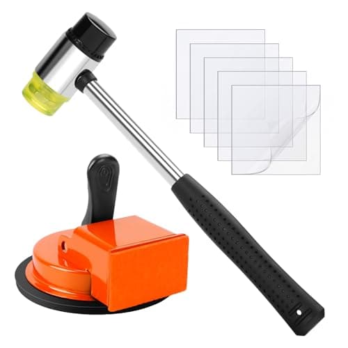 Floor Gap Fixer Tool Kit to Close Floor Gaps, Suction Cup Gap Puller with 5 Reusable Sticky Pads & Rubber Mallet, Heavy Duty Repair Tool, Laminate Flooring Tools, Vinyl Floor Repair Kit, Gap Tool