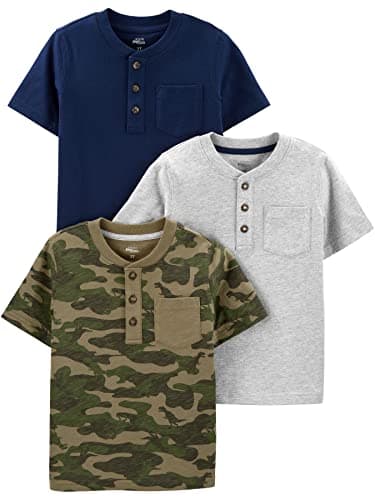 Simple Joys by Carter's Little Boys' 3-Pack Short-Sleeve Pocket Henley Tee Shirt