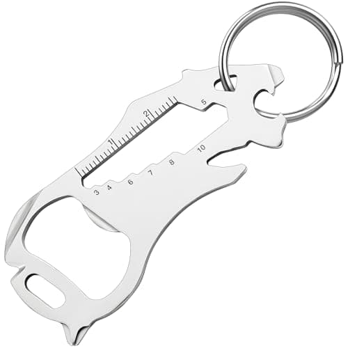 Father's Day Gifts for Dad from Daughter Son, Keychain Multi-tool 16 in 1 Pocket Gadgets Tools Bottle Opener Screwdriver, EDC Tool Key Ring Anniversary Birthday Gifts for Men Him (Tiger)