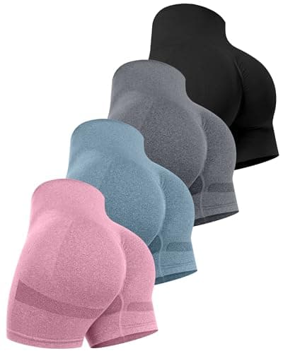 CHRLEISURE Women's 4 Packs Workout Gym Shorts (Various) - from $19.49