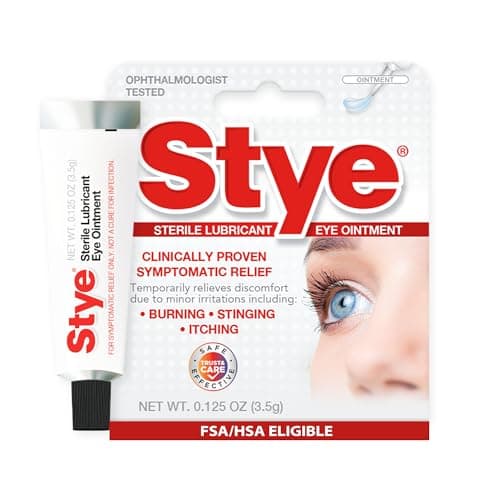 Stye Sterile Lubricant Eye Ointment, Opthalmologist Tested to Relieve Stinging, Burning, Itching and Dry Eyes, 0.125 Oz