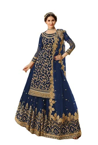 shopNstyle Indian/Pakistani Style Party Wear Embroidered Salwar Kameez Sharara Suit Ready To Wear