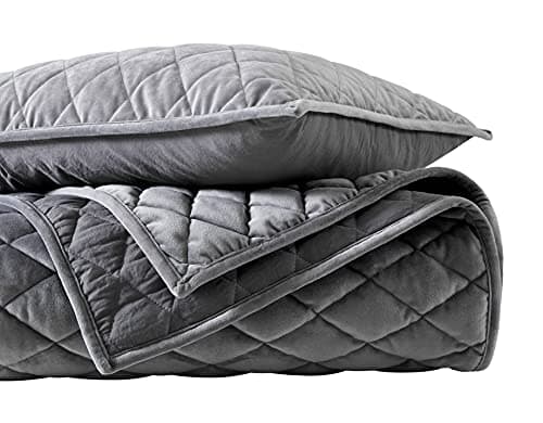 Vera Wang - King Quilt Set, Ul...(Diamond Velvet Charcoal Grey)