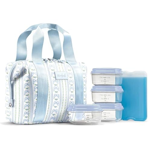 Fit & Fresh Remi Lunch Bag for... Washable, Blue Wallpaper Bows