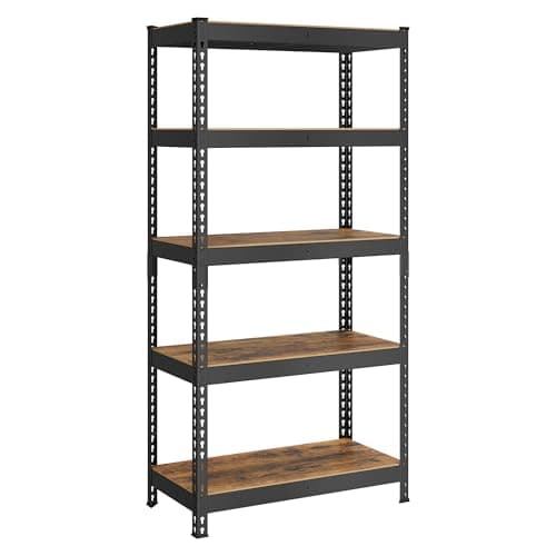 SONGMICS 5-Tier Storage Shelve...ck and Rustic Brown UGLR450B11