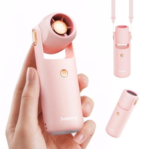 4.9" SWEETFULL Rechargeable Mini Handheld Fan w/ 5 Speeds (Pink) $7.99 + Free Shipping w/ Prime or on $35+